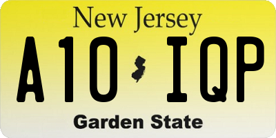 NJ license plate A10IQP