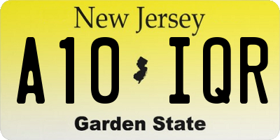 NJ license plate A10IQR