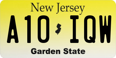 NJ license plate A10IQW