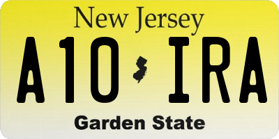 NJ license plate A10IRA