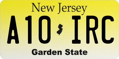 NJ license plate A10IRC