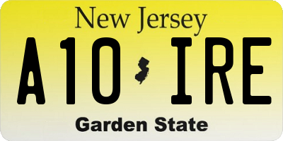 NJ license plate A10IRE