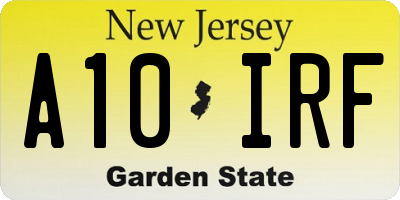 NJ license plate A10IRF