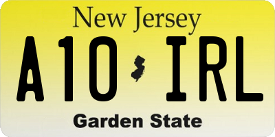 NJ license plate A10IRL