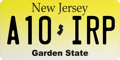 NJ license plate A10IRP