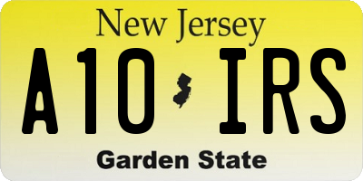 NJ license plate A10IRS