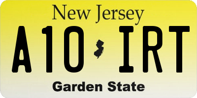 NJ license plate A10IRT