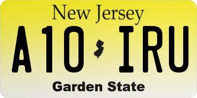 NJ license plate A10IRU