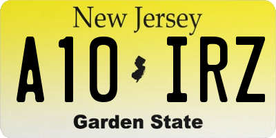 NJ license plate A10IRZ