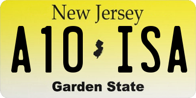 NJ license plate A10ISA