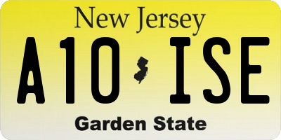 NJ license plate A10ISE