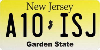NJ license plate A10ISJ
