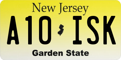 NJ license plate A10ISK