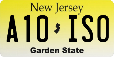 NJ license plate A10ISO