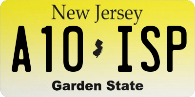 NJ license plate A10ISP
