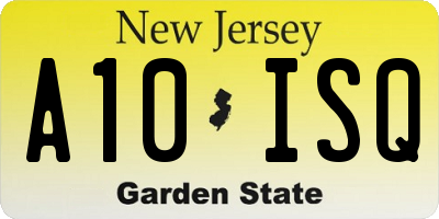 NJ license plate A10ISQ