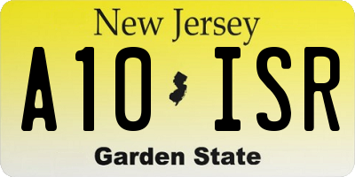 NJ license plate A10ISR
