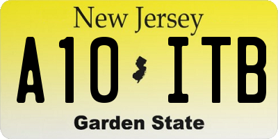 NJ license plate A10ITB