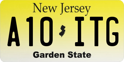 NJ license plate A10ITG