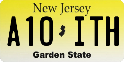 NJ license plate A10ITH