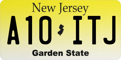 NJ license plate A10ITJ