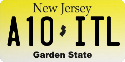 NJ license plate A10ITL