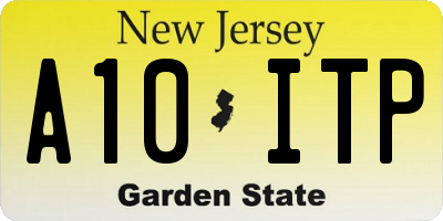 NJ license plate A10ITP