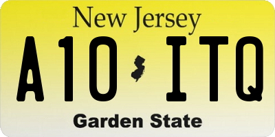 NJ license plate A10ITQ