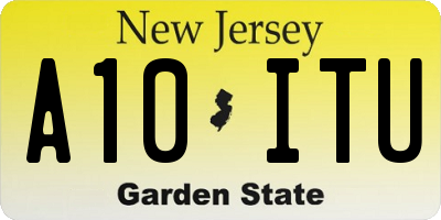 NJ license plate A10ITU