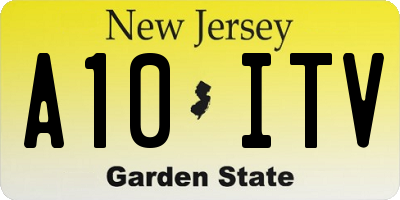 NJ license plate A10ITV