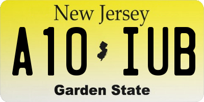 NJ license plate A10IUB