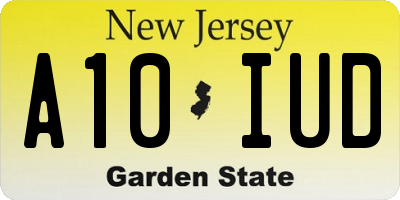 NJ license plate A10IUD