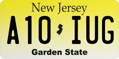 NJ license plate A10IUG