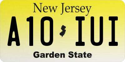 NJ license plate A10IUI