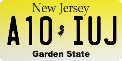 NJ license plate A10IUJ