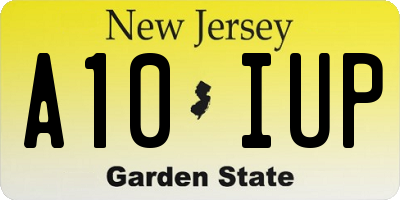 NJ license plate A10IUP