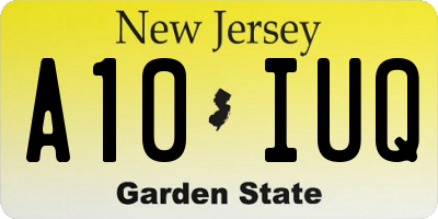 NJ license plate A10IUQ