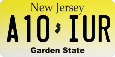 NJ license plate A10IUR