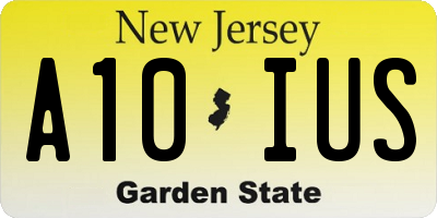 NJ license plate A10IUS