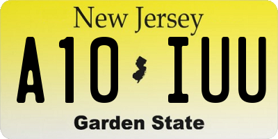 NJ license plate A10IUU