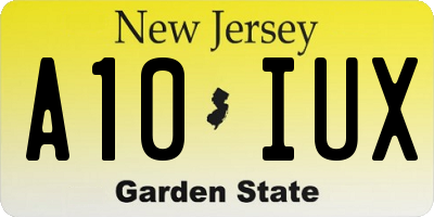 NJ license plate A10IUX