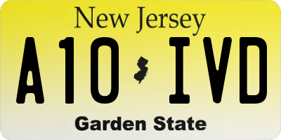 NJ license plate A10IVD