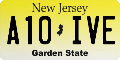 NJ license plate A10IVE