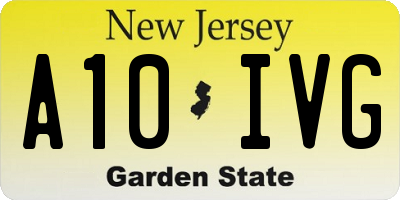 NJ license plate A10IVG