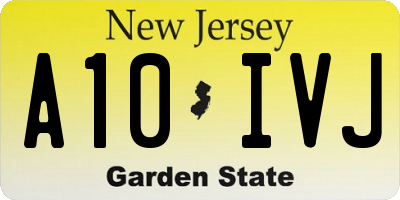 NJ license plate A10IVJ