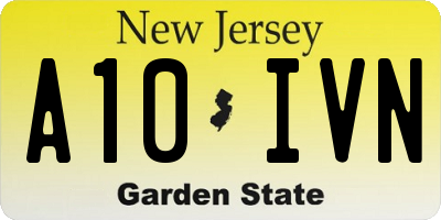 NJ license plate A10IVN