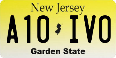 NJ license plate A10IVO