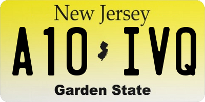 NJ license plate A10IVQ