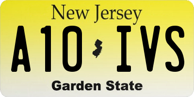 NJ license plate A10IVS