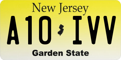 NJ license plate A10IVV